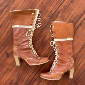 Timberland high heeled lace up boots size 10